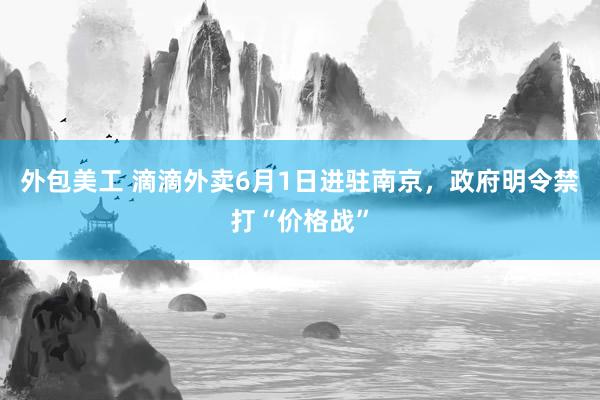 外包美工 滴滴外卖6月1日进驻南京，政府明令禁打“价格战”