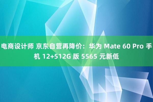 电商设计师 京东自营再降价：华为 Mate 60 Pro 手机 12+512G 版 5565 元新低