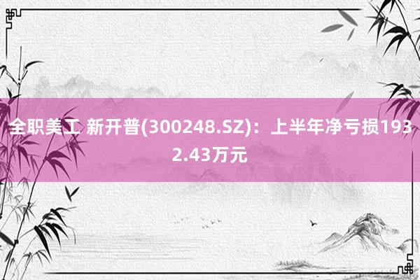 全职美工 新开普(300248.SZ)：上半年净亏损1932.43万元